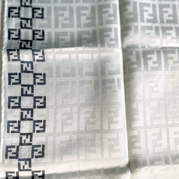 Vintage Fendi Cotton Scarf with Embroidered Logo - Picture 7 of 13